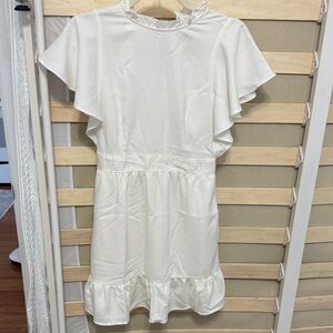 Elegant White Ruffle Dress